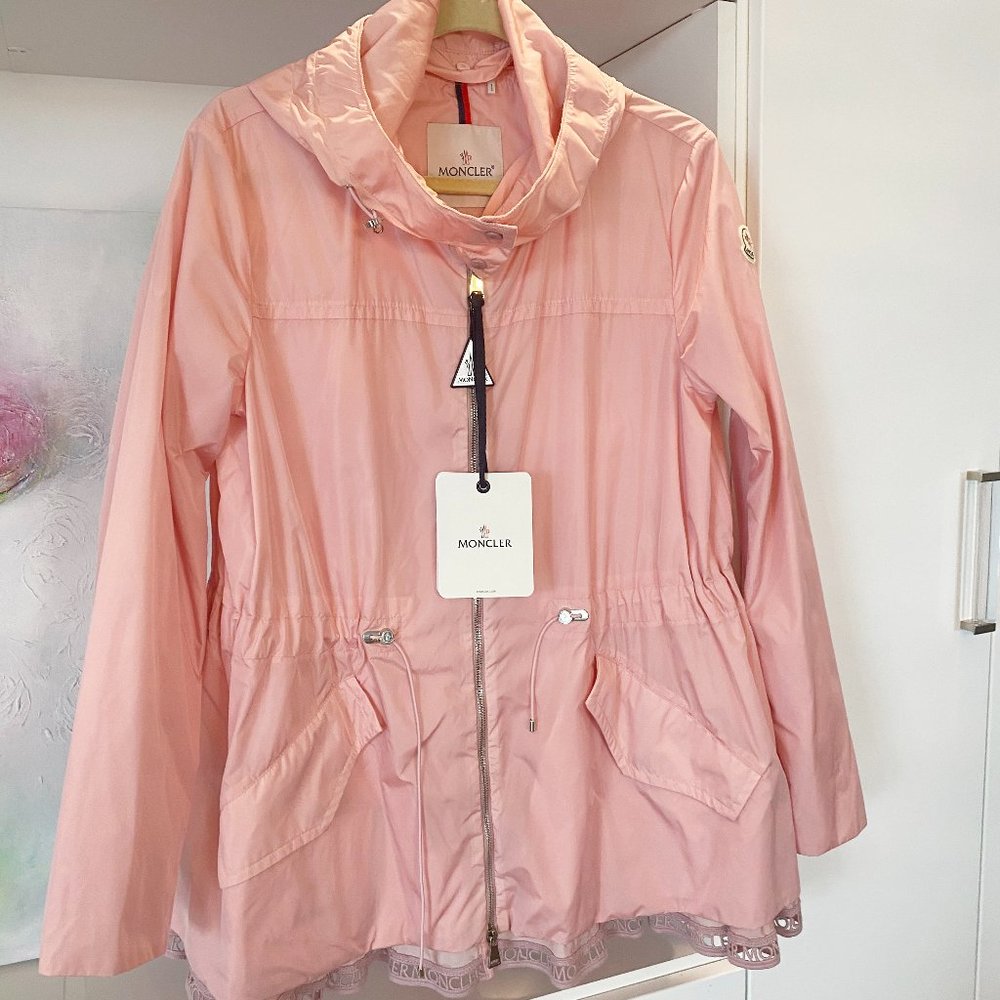 Moncler Loty Peplum Jacket Size 4 (XL) Light Pink